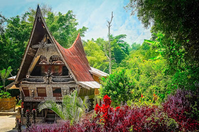 A traditional Batak house – a common site on Samosir island