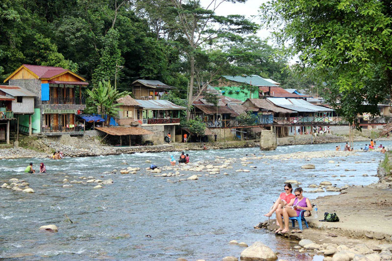 River life in Bukit Lawang village.
