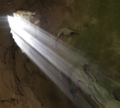Beautiful cave lighting.