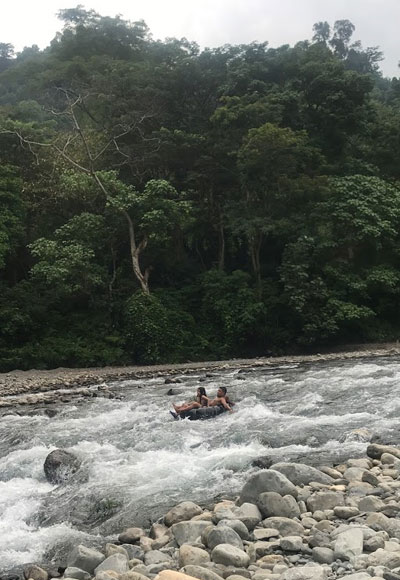 Tubing down the river