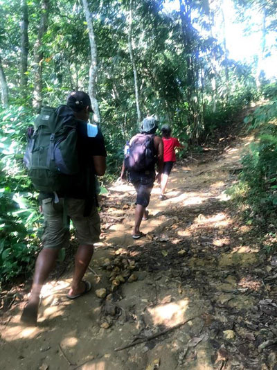 Entering the National Park by the community forest